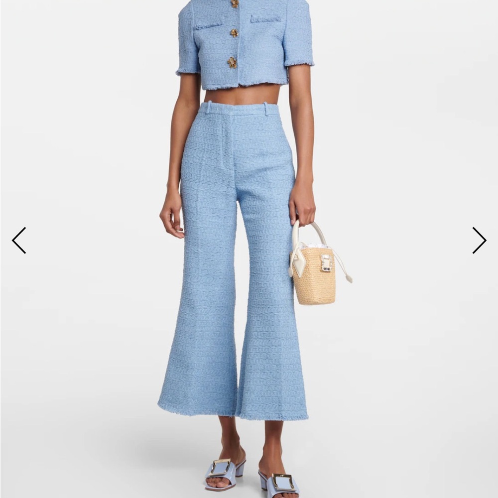 NWT Oscar De La Renta Blue Tweed Pants